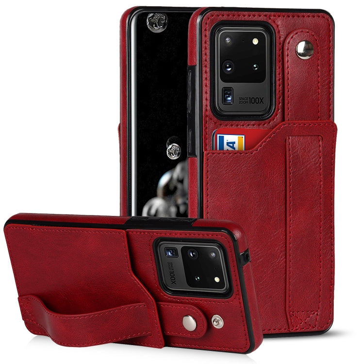 Crazy Horse Texture TPU antiurto + custodia in pelle PU con slot per schede e supporto per cinturino da polso, For Samsung Galaxy S20 Ultra, For Samsung Galaxy Note20, For Samsung Galaxy Note20 Ultra