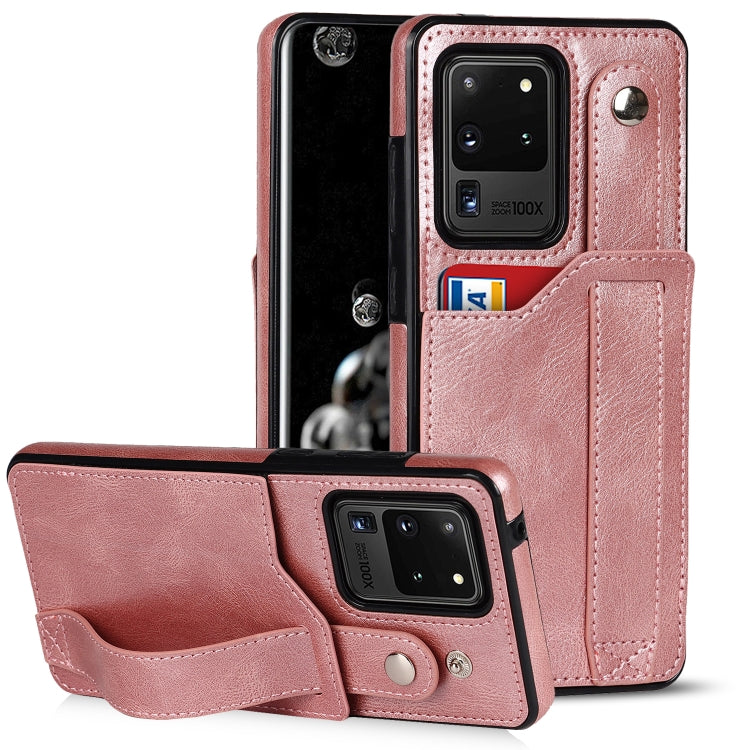Crazy Horse Texture TPU antiurto + custodia in pelle PU con slot per schede e supporto per cinturino da polso, For Samsung Galaxy S20 Ultra, For Samsung Galaxy Note20, For Samsung Galaxy Note20 Ultra
