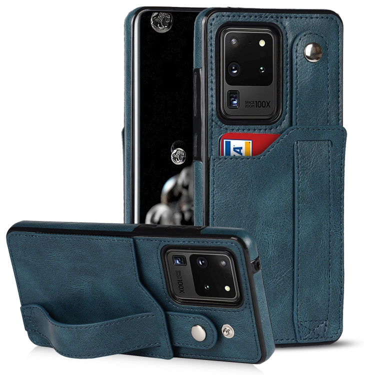 Crazy Horse Texture TPU antiurto + custodia in pelle PU con slot per schede e supporto per cinturino da polso, For Samsung Galaxy S20 Ultra, For Samsung Galaxy Note20, For Samsung Galaxy Note20 Ultra