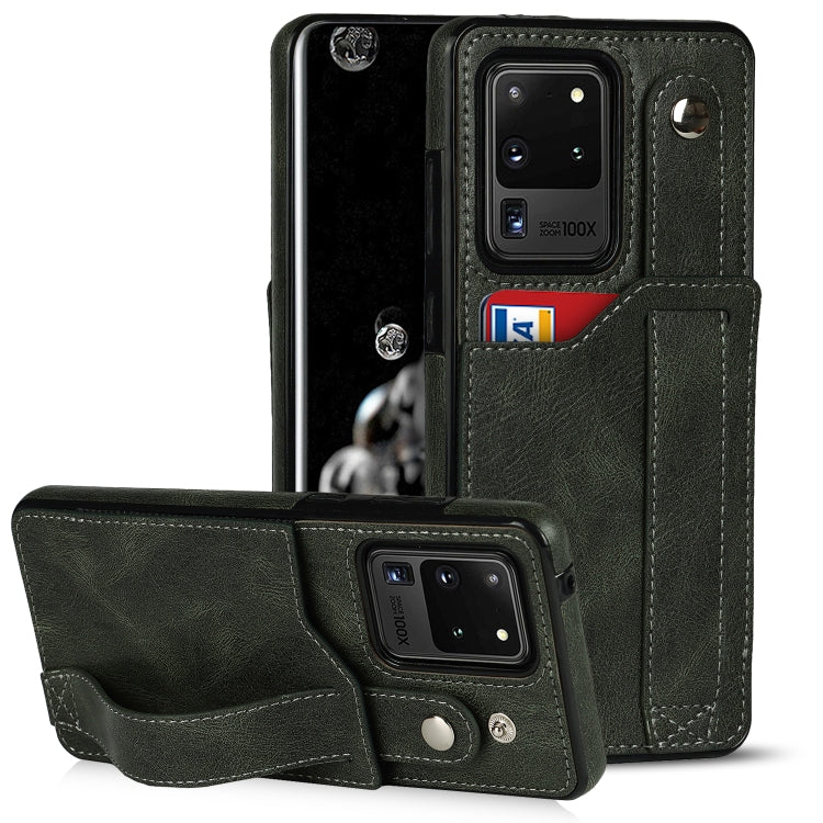 Crazy Horse Texture TPU antiurto + custodia in pelle PU con slot per schede e supporto per cinturino da polso, For Samsung Galaxy S20 Ultra, For Samsung Galaxy Note20, For Samsung Galaxy Note20 Ultra