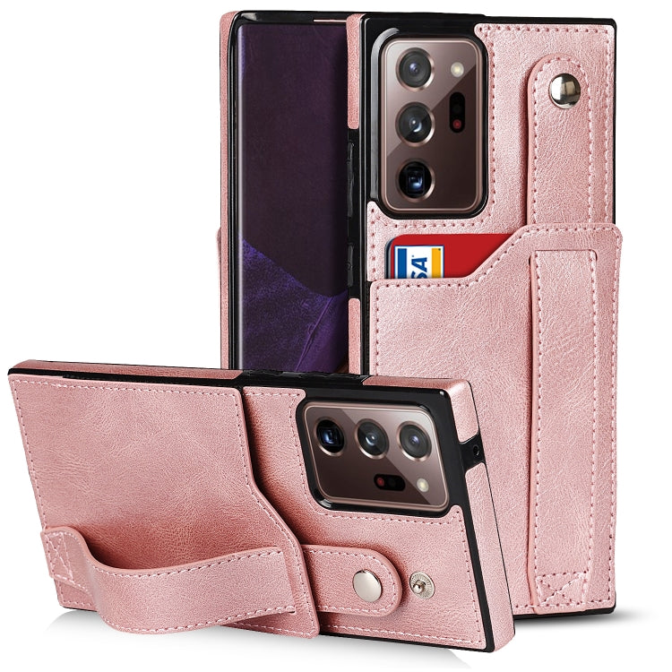 Crazy Horse Texture TPU antiurto + custodia in pelle PU con slot per schede e supporto per cinturino da polso, For Samsung Galaxy S20 Ultra, For Samsung Galaxy Note20, For Samsung Galaxy Note20 Ultra