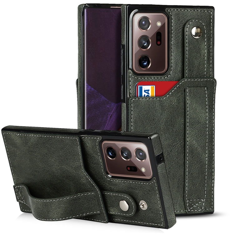 Crazy Horse Texture TPU antiurto + custodia in pelle PU con slot per schede e supporto per cinturino da polso, For Samsung Galaxy S20 Ultra, For Samsung Galaxy Note20, For Samsung Galaxy Note20 Ultra