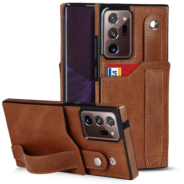 Crazy Horse Texture TPU antiurto + custodia in pelle PU con slot per schede e supporto per cinturino da polso, For Samsung Galaxy S20 Ultra, For Samsung Galaxy Note20, For Samsung Galaxy Note20 Ultra