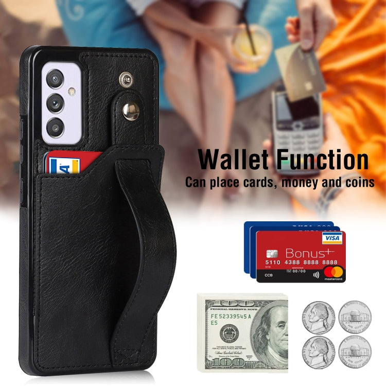 Crazy Horse Texture TPU antiurto + custodia in pelle PU con slot per schede e supporto per cinturino da polso, For Samsung Galaxy A82 5G, For Samsung Galaxy A72 5G / 4G, For Samsung Galaxy A52 5G / 4G