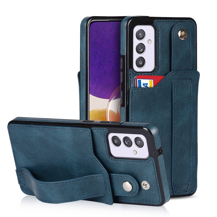 Crazy Horse Texture TPU antiurto + custodia in pelle PU con slot per schede e supporto per cinturino da polso, For Samsung Galaxy A82 5G, For Samsung Galaxy A72 5G / 4G, For Samsung Galaxy A52 5G / 4G
