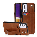 Crazy Horse Texture TPU antiurto + custodia in pelle PU con slot per schede e supporto per cinturino da polso, For Samsung Galaxy A82 5G, For Samsung Galaxy A72 5G / 4G, For Samsung Galaxy A52 5G / 4G