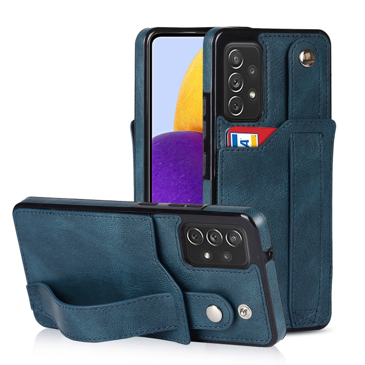 Crazy Horse Texture TPU antiurto + custodia in pelle PU con slot per schede e supporto per cinturino da polso, For Samsung Galaxy A82 5G, For Samsung Galaxy A72 5G / 4G, For Samsung Galaxy A52 5G / 4G