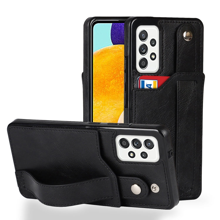 Crazy Horse Texture TPU antiurto + custodia in pelle PU con slot per schede e supporto per cinturino da polso, For Samsung Galaxy A82 5G, For Samsung Galaxy A72 5G / 4G, For Samsung Galaxy A52 5G / 4G