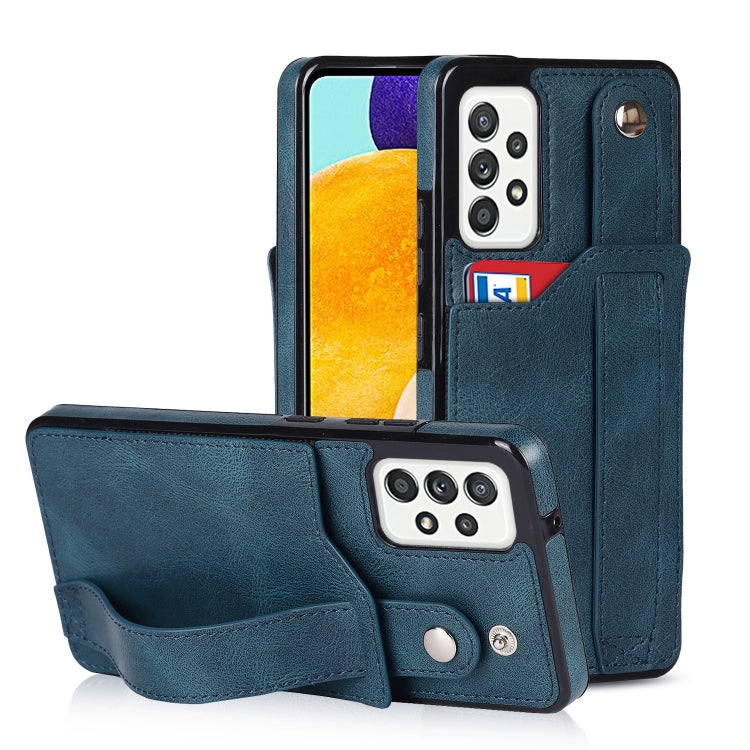 Crazy Horse Texture TPU antiurto + custodia in pelle PU con slot per schede e supporto per cinturino da polso, For Samsung Galaxy A82 5G, For Samsung Galaxy A72 5G / 4G, For Samsung Galaxy A52 5G / 4G