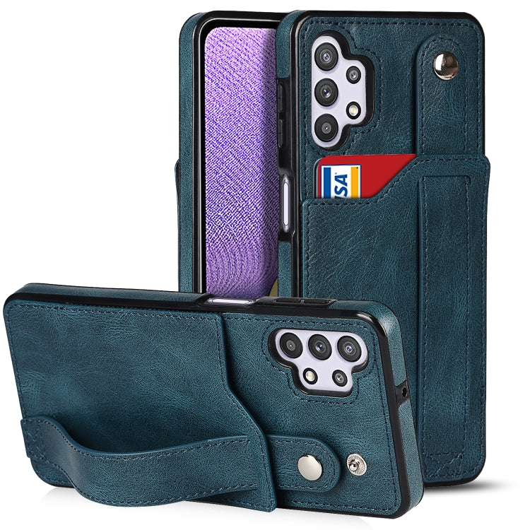 Crazy Horse Texture TPU antiurto + custodia in pelle PU con slot per schede e supporto per cinturino da polso, For Samsung Galaxy A32 5G, For Samsung Galaxy A22 5G