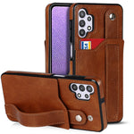 Crazy Horse Texture TPU antiurto + custodia in pelle PU con slot per schede e supporto per cinturino da polso, For Samsung Galaxy A32 5G, For Samsung Galaxy A22 5G