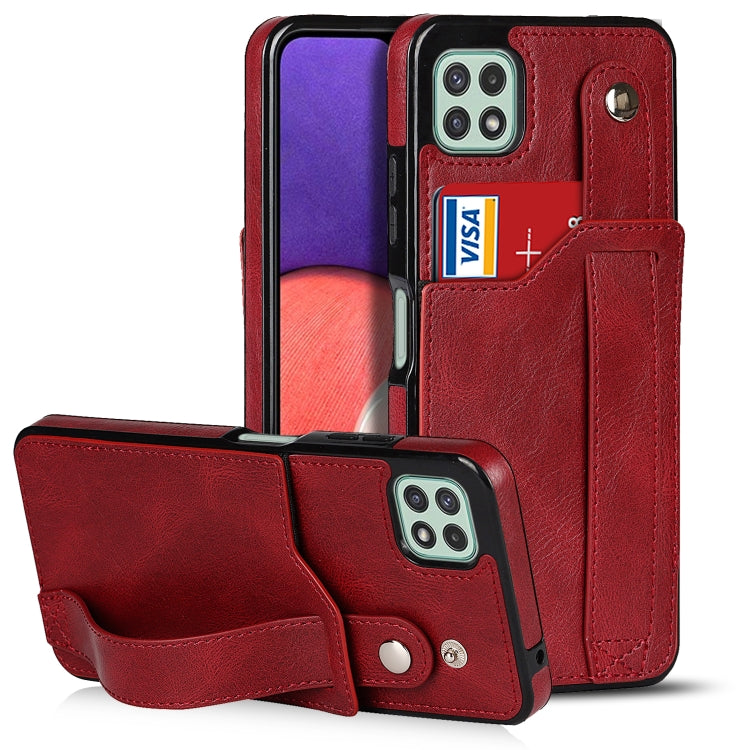 Crazy Horse Texture TPU antiurto + custodia in pelle PU con slot per schede e supporto per cinturino da polso, For Samsung Galaxy A32 5G, For Samsung Galaxy A22 5G