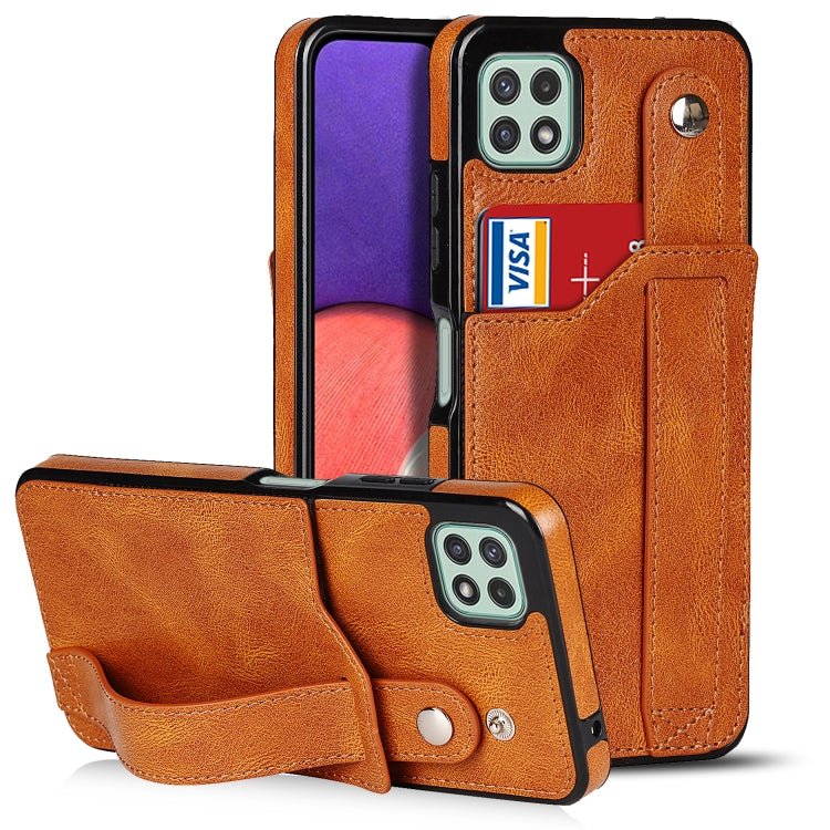 Crazy Horse Texture TPU antiurto + custodia in pelle PU con slot per schede e supporto per cinturino da polso, For Samsung Galaxy A32 5G, For Samsung Galaxy A22 5G