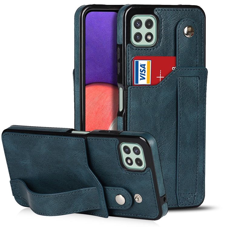 Crazy Horse Texture TPU antiurto + custodia in pelle PU con slot per schede e supporto per cinturino da polso, For Samsung Galaxy A32 5G, For Samsung Galaxy A22 5G
