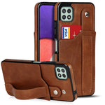 Crazy Horse Texture TPU antiurto + custodia in pelle PU con slot per schede e supporto per cinturino da polso, For Samsung Galaxy A32 5G, For Samsung Galaxy A22 5G