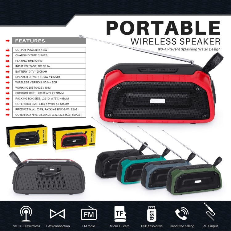 Altoparlante Bluetooth impermeabile Rixing NR-906FM TWS