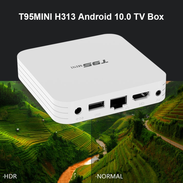 T95MINI 4K HD Network TV Set Top Box, Android 10.0, Allwinner H313 Quad Core 64-bit Cortex-A53, 1GB + 8GB, Supporto 2.4G WiFi, HDMI, AV, LAN, USB 2.0,, EU Plug, US Plug, UK Plug, AU Plug