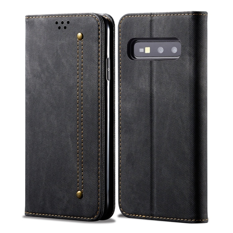 Custodia in pelle a conchiglia orizzontale in stile casual con texture denim con supporto, slot per schede e portafoglio, For Galaxy S10e, For Galaxy S10+, For Xiaomi Redmi Note 8 Pro, For Xiaomi Redmi Note 8, For Xiaomi Mi 9 Pro, For OnePlus 7T