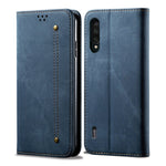 Custodia portafoglio in pelle con texture denim per OnePlus 7T Pr