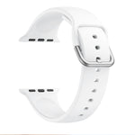 Cinturino di ricambio per cinturino con fibbia in silicone monocolore per Apple Watch Series, 7 41mm / 6 & SE & 5 & 4 40mm / 3 & 2 & 1 38mm, 7 45mm / 6 & SE & 5 & 4 44mm / 3 & 2 & 1 42mm