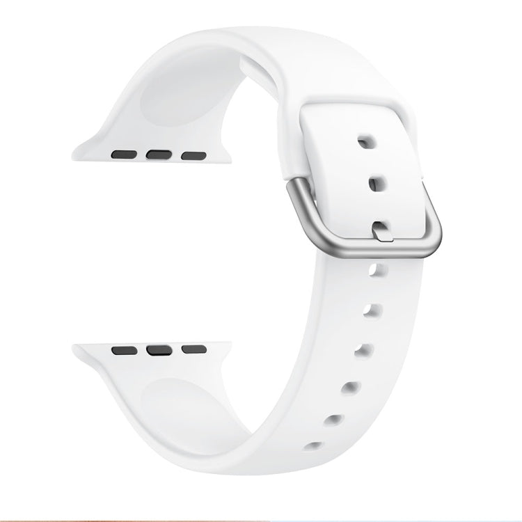 Cinturino di ricambio per cinturino con fibbia in silicone monocolore per Apple Watch Series, 7 41mm / 6 & SE & 5 & 4 40mm / 3 & 2 & 1 38mm, 7 45mm / 6 & SE & 5 & 4 44mm / 3 & 2 & 1 42mm