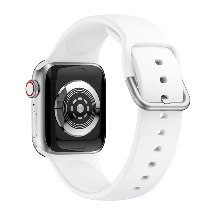 Cinturino di ricambio per cinturino con fibbia in silicone monocolore per Apple Watch Series, 7 41mm / 6 & SE & 5 & 4 40mm / 3 & 2 & 1 38mm, 7 45mm / 6 & SE & 5 & 4 44mm / 3 & 2 & 1 42mm