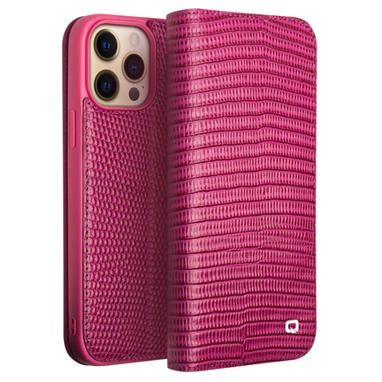 QIALINO Piccola custodia in pelle orizzontale a libro con struttura in coccodrillo con supporto, slot per carte e portafoglio, For iPhone 13, For iPhone 13 Pro, For iPhone 13 Pro Max