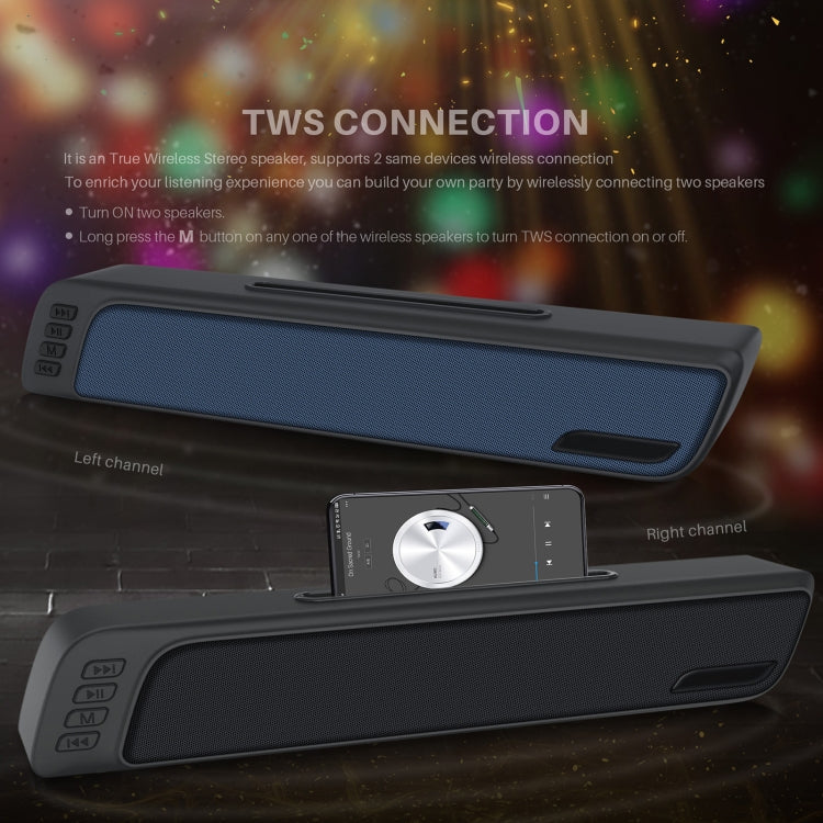 NewRixing NR-7018 Altoparlante Bluetooth portatile da esterno con supporto per telefono, supporto chiamate in vivavoce / scheda TF / disco FM / U