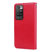 Custodia in pelle PU con vibrazione orizzontale in rilievo rosa con supporto, slot per carte e portafoglio, For Xiaomi Redmi 10