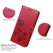 Custodia in pelle PU con vibrazione orizzontale in rilievo rosa con supporto, slot per carte e portafoglio, For Xiaomi Redmi 10