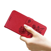 Custodia in pelle PU con vibrazione orizzontale in rilievo rosa con supporto, slot per carte e portafoglio, For Xiaomi Redmi 10