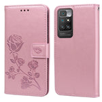 Custodia portafoglio in pelle PU rosa per Xiaomi Redmi 10