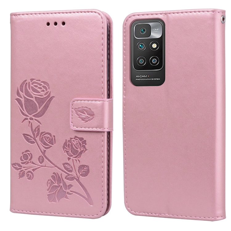 Custodia portafoglio in pelle PU rosa per Xiaomi Redmi 10