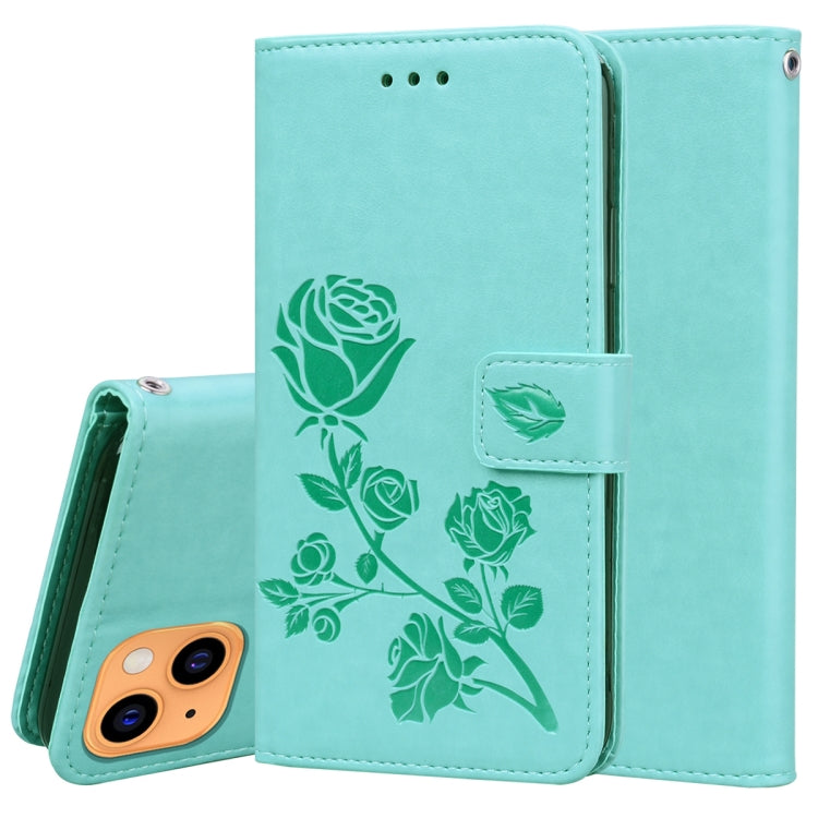 Custodia in pelle PU con vibrazione orizzontale in rilievo rosa con supporto, slot per carte e portafoglio, For iPhone 13 mini, For iPhone 13, For iPhone 13 Pro, For iPhone 13 Pro Max