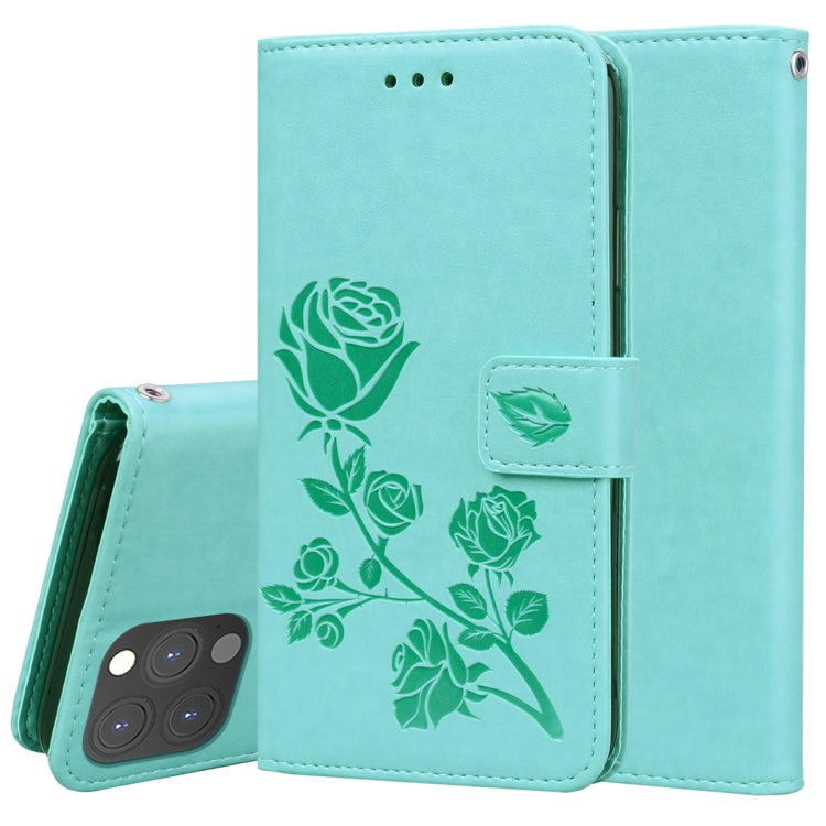 Custodia in pelle PU con vibrazione orizzontale in rilievo rosa con supporto, slot per carte e portafoglio, For iPhone 13 mini, For iPhone 13, For iPhone 13 Pro, For iPhone 13 Pro Max