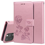 Custodia in pelle PU con vibrazione orizzontale in rilievo rosa con supporto, slot per carte e portafoglio, For iPhone 13 mini, For iPhone 13, For iPhone 13 Pro, For iPhone 13 Pro Max