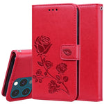 Custodia in pelle PU con vibrazione orizzontale in rilievo rosa con supporto, slot per carte e portafoglio, For iPhone 13 mini, For iPhone 13, For iPhone 13 Pro, For iPhone 13 Pro Max
