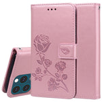 Custodia in pelle PU con vibrazione orizzontale in rilievo rosa con supporto, slot per carte e portafoglio, For iPhone 13 mini, For iPhone 13, For iPhone 13 Pro, For iPhone 13 Pro Max