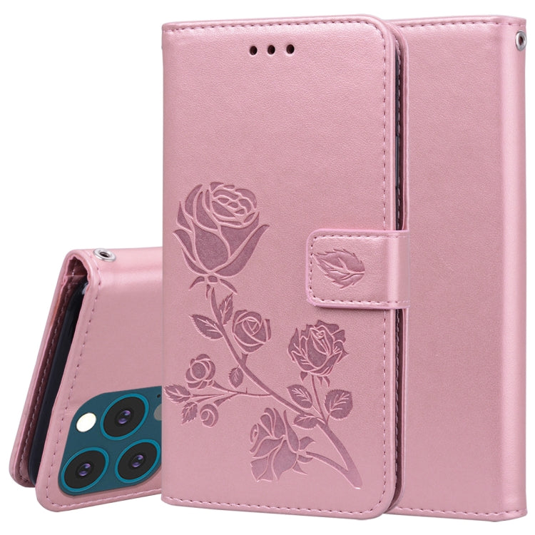 Custodia in pelle PU con vibrazione orizzontale in rilievo rosa con supporto, slot per carte e portafoglio, For iPhone 13 mini, For iPhone 13, For iPhone 13 Pro, For iPhone 13 Pro Max