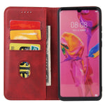 Custodia in pelle a vibrazione orizzontale magnetica con struttura in vitello con supporto, slot per carte e portafoglio, For Huawei P30, For Huawei P30 Pro, For Huawei P40