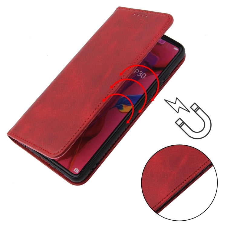 Custodia in pelle a vibrazione orizzontale magnetica con struttura in vitello con supporto, slot per carte e portafoglio, For Huawei P30, For Huawei P30 Pro, For Huawei P40