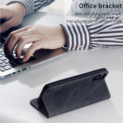 Custodia in pelle a conchiglia orizzontale in stile casual con texture denim con supporto, slot per schede e portafoglio, For Xiaomi 11T Pro