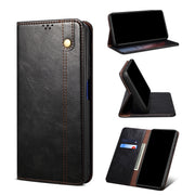 Custodia in pelle a vibrazione orizzontale con texture Crazy Horse cerata semplice con slot per schede, supporto e portafoglio, For Xiaomi 11T Pro