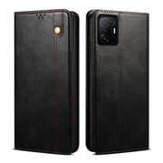 Custodia in pelle a vibrazione orizzontale con texture Crazy Horse cerata semplice con slot per schede, supporto e portafoglio, For Xiaomi 11T Pro