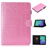 Custodia in pelle con apertura orizzontale in polvere glitterata lucida con supporto e slot per schede e funzione Sleep / Wake-up, For iPad mini 2024 / mini 6