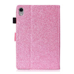 Custodia in pelle con apertura orizzontale in polvere glitterata lucida con supporto e slot per schede e funzione Sleep / Wake-up, For iPad mini 2024 / mini 6