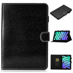Custodia in pelle con apertura orizzontale in polvere glitterata lucida con supporto e slot per schede e funzione Sleep / Wake-up, For iPad mini 2024 / mini 6