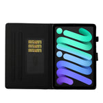 Custodia in pelle con apertura orizzontale in polvere glitterata lucida con supporto e slot per schede e funzione Sleep / Wake-up, For iPad mini 2024 / mini 6