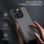 iPAKY Custodia antiurto in fibra di carbonio TPU + PC serie MG, For iPhone 13 mini, For iPhone 13, For iPhone 13 Pro, For iPhone 13 Pro Max