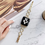 Cinturino di ricambio per cinturino in metallo con catena a forma di O per Apple Watch Series, 7 41mm/6&SE&5&4 40mm/3&2&1 38mm, 7 45mm/6&SE&5&4 44mm/3&2&1 42mm